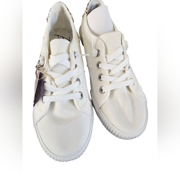 Blowfish Malibu Womens Size 9 White Multi Color Side Zip Canvas Shoes - Picture 4 of 8